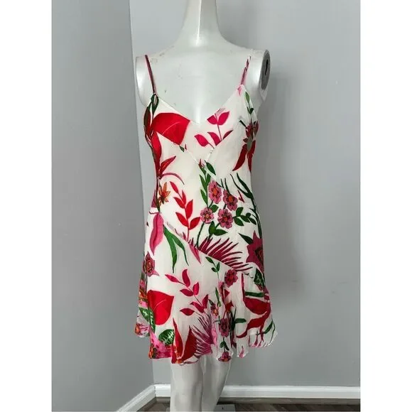 CULT GAIA Zarima floral-print devoré-chiffon silk-blend mini slip dress S $518